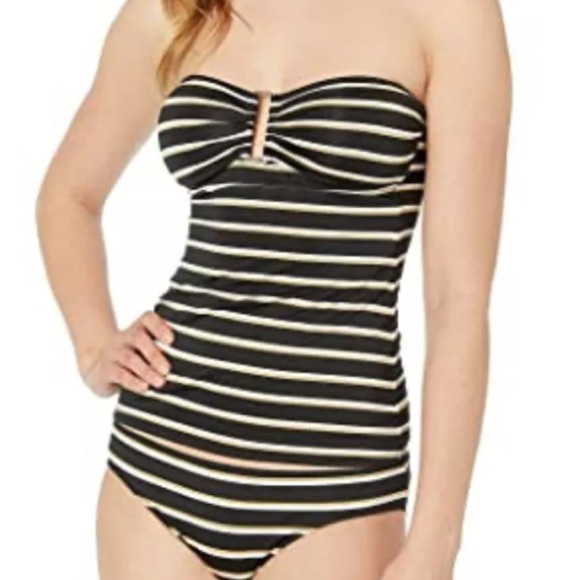 Lauren Ralph Lauren Dylan Lurex Stripe Bandini Tankini Top Nwt